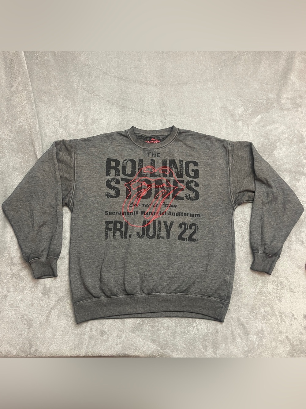 The Rolling Stones Sacramento Classic Concert Tour Sweatshirt July 22 Men Large
